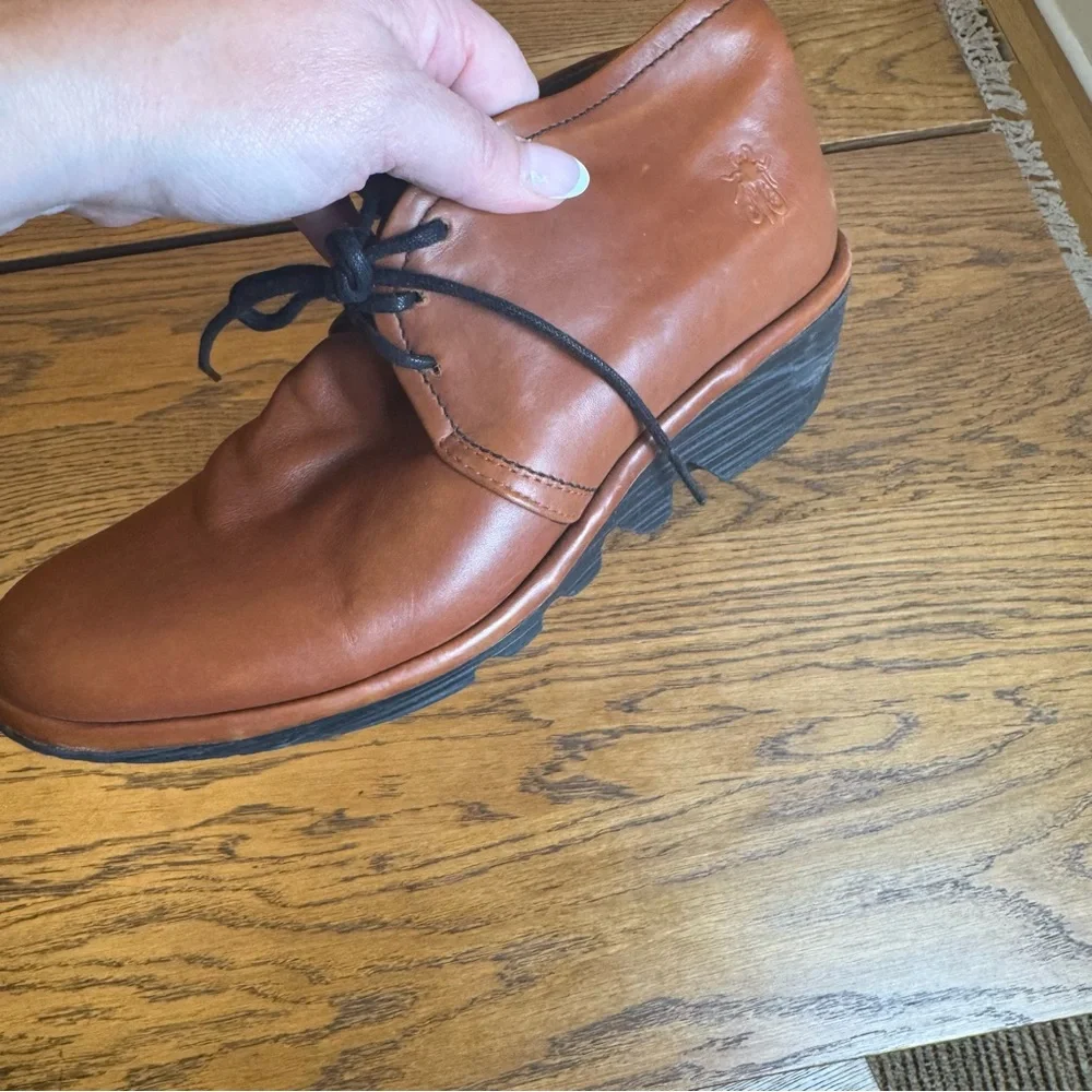 Fly London Pert wedge Brown‎ Leather Ankle Boots